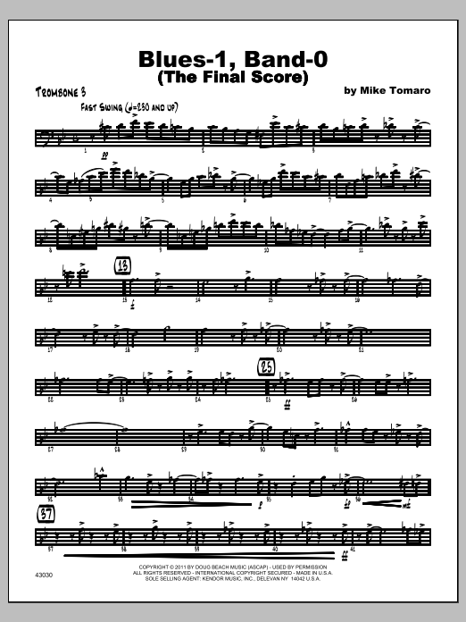Download Tomaro Blues-1, Band-0 (The Final Score) - Tro Sheet Music