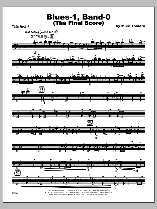 Download Tomaro Blues-1, Band-0 (The Final Score) - Tro Sheet Music