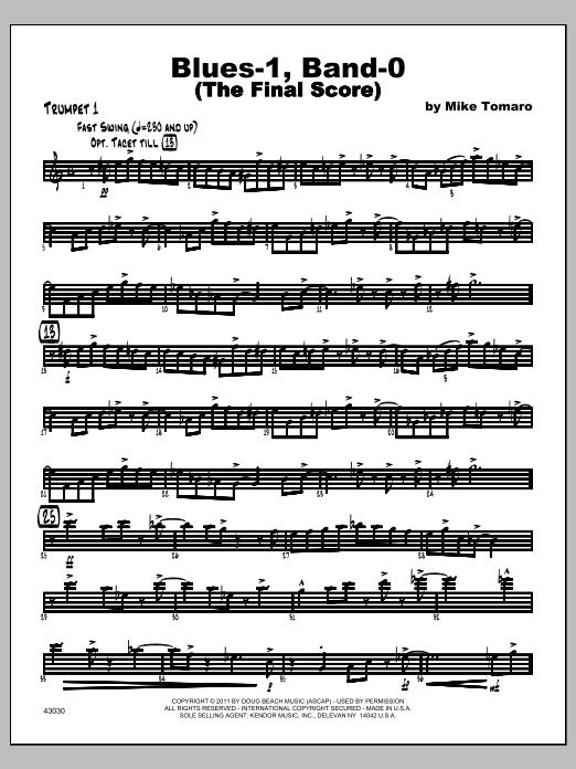 Download Tomaro Blues-1, Band-0 (The Final Score) - Tru Sheet Music