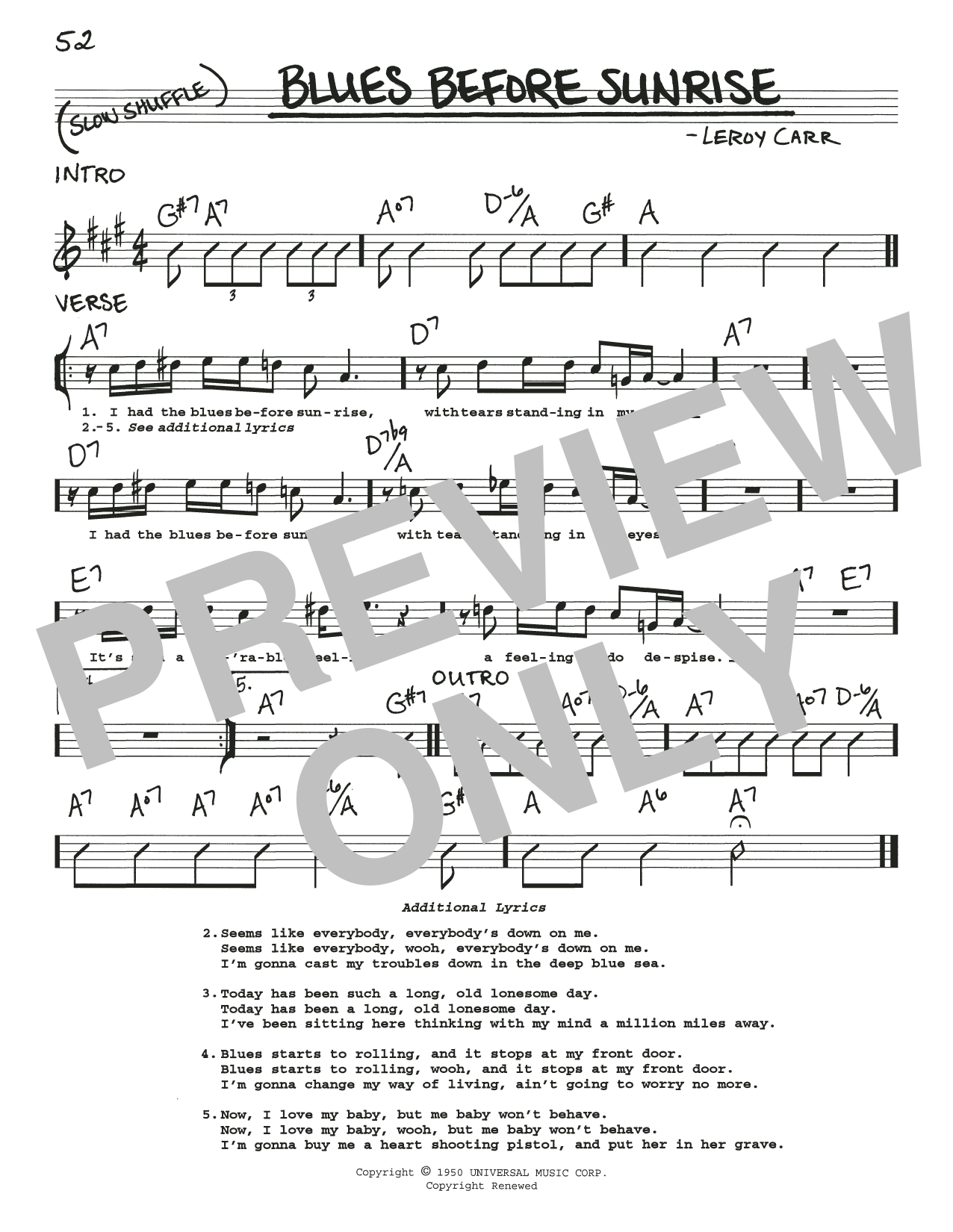 Download Leroy Carr Blues Before Sunrise Sheet Music