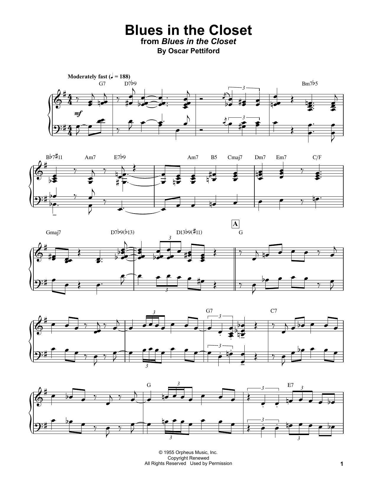 Download Bud Powell Blues In The Closet Sheet Music