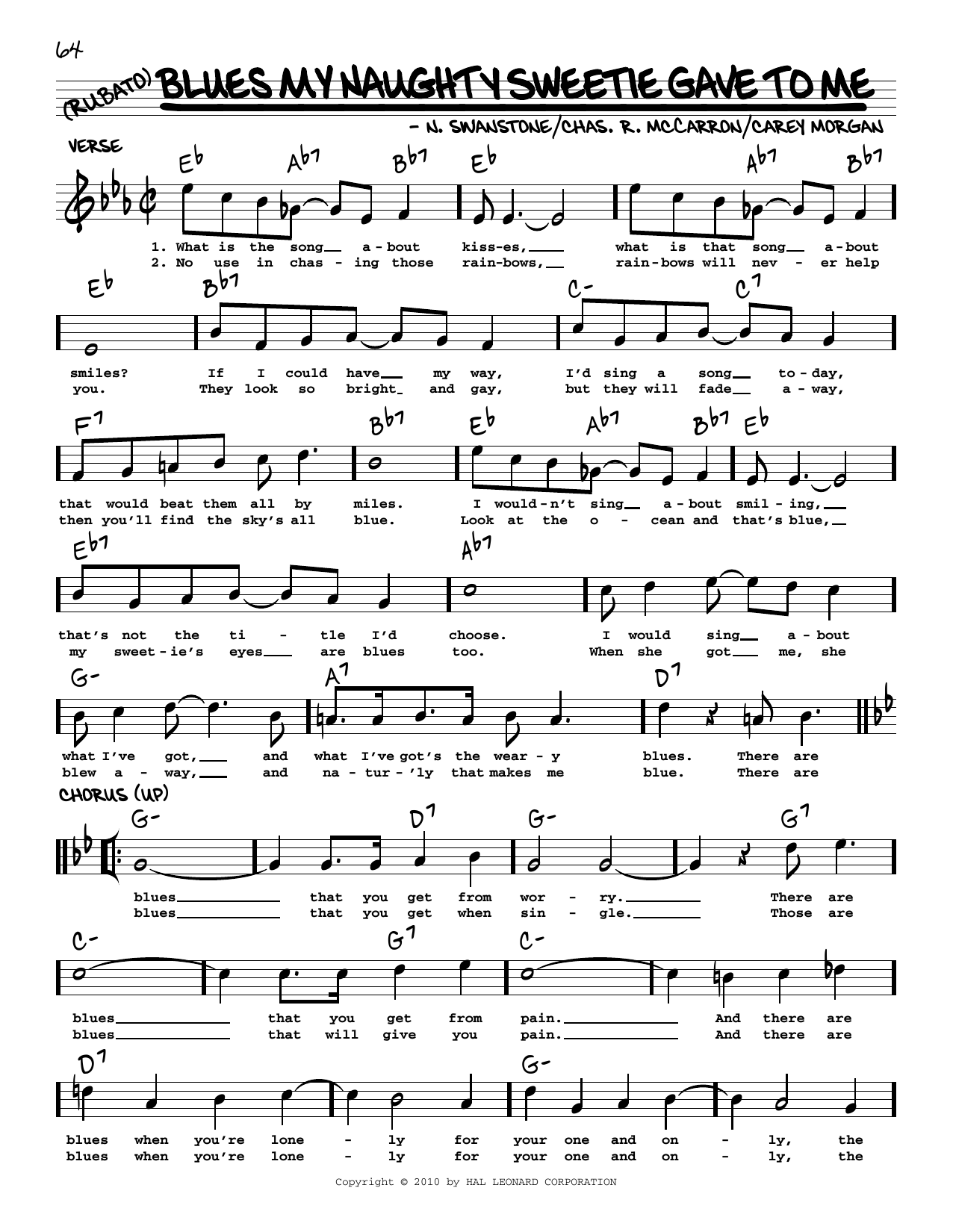 Download Carey Morgan Blues My Naughty Sweetie Gave To Me (ar Sheet Music