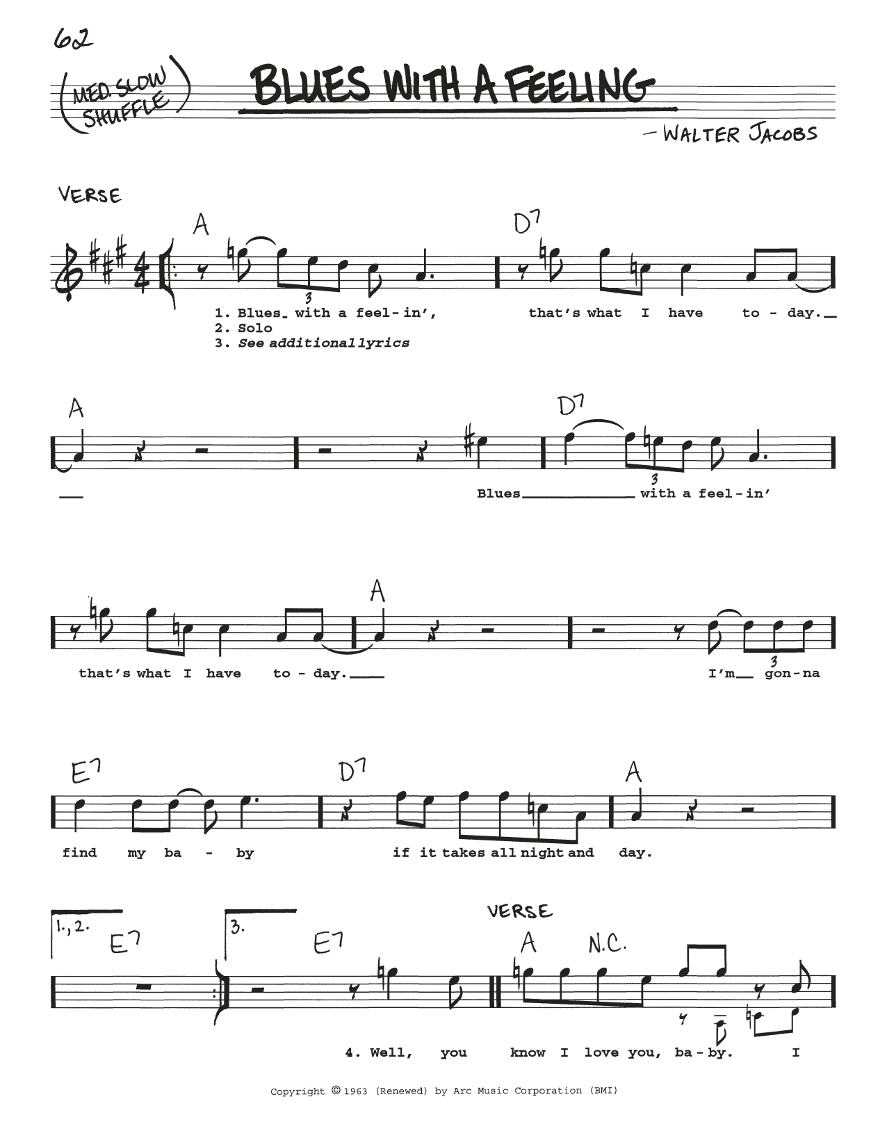 Download Little Walter Blues With A Feeling Sheet Music