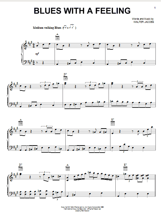Download Walter Jacobs Blues With A Feeling Sheet Music