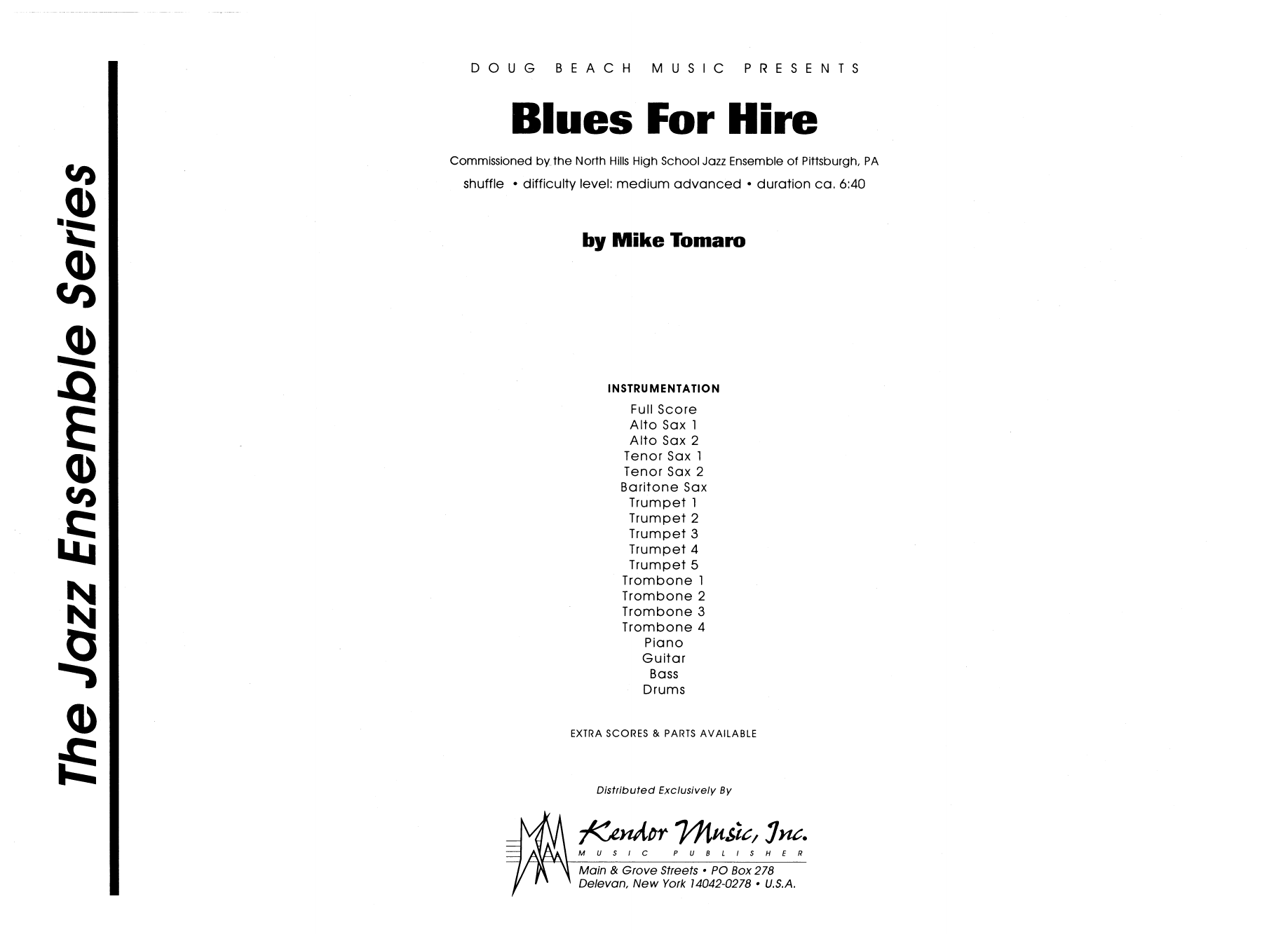Download Mike Tomaro Blues For Hire - Full Score Sheet Music