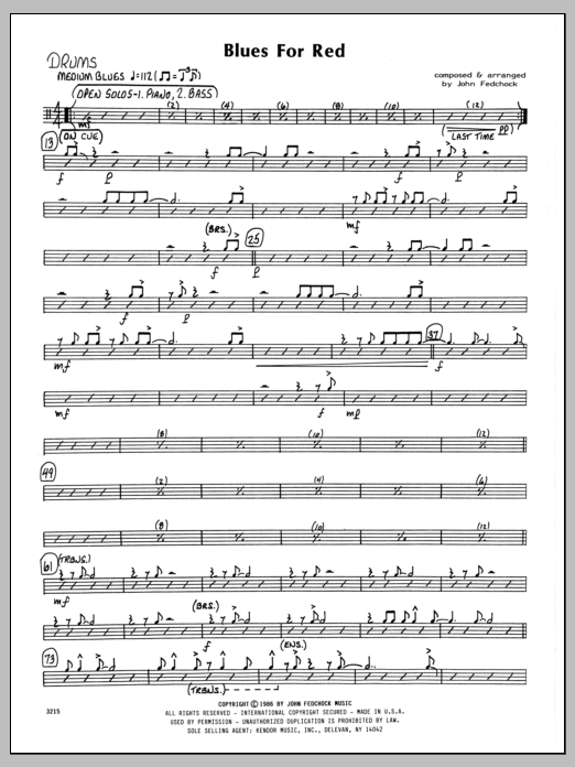 Download John Fedchock Blues For Red - Drums Sheet Music