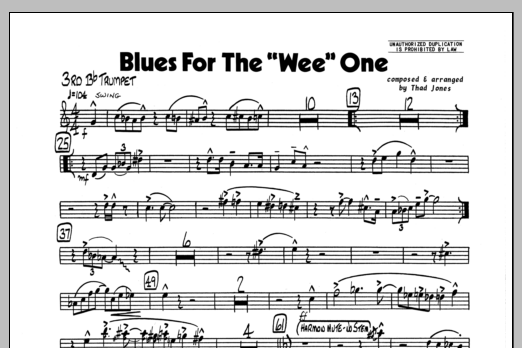Download Thad Jones Blues For The 'Wee' One - 3rd Bb Trumpe Sheet Music