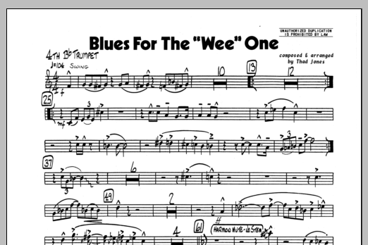 Download Thad Jones Blues For The 'Wee' One - 4th Bb Trumpe Sheet Music