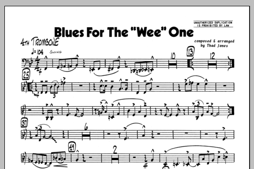 Download Thad Jones Blues For The 'Wee' One - 4th Trombone Sheet Music