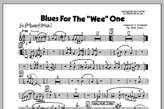 Download Thad Jones Blues For The 'Wee' One - Bb Trumpet 5 Sheet Music