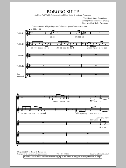 Kathy Armstrong Bobobo sheet music notes printable PDF score