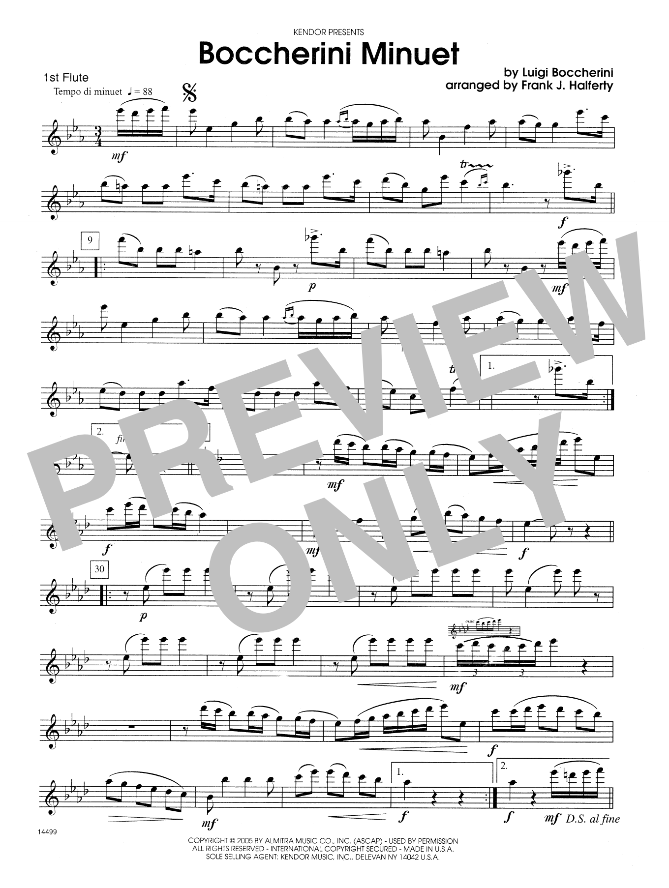 Download Frank J. Halferty Boccherini Minuet - 1st Flute Sheet Music