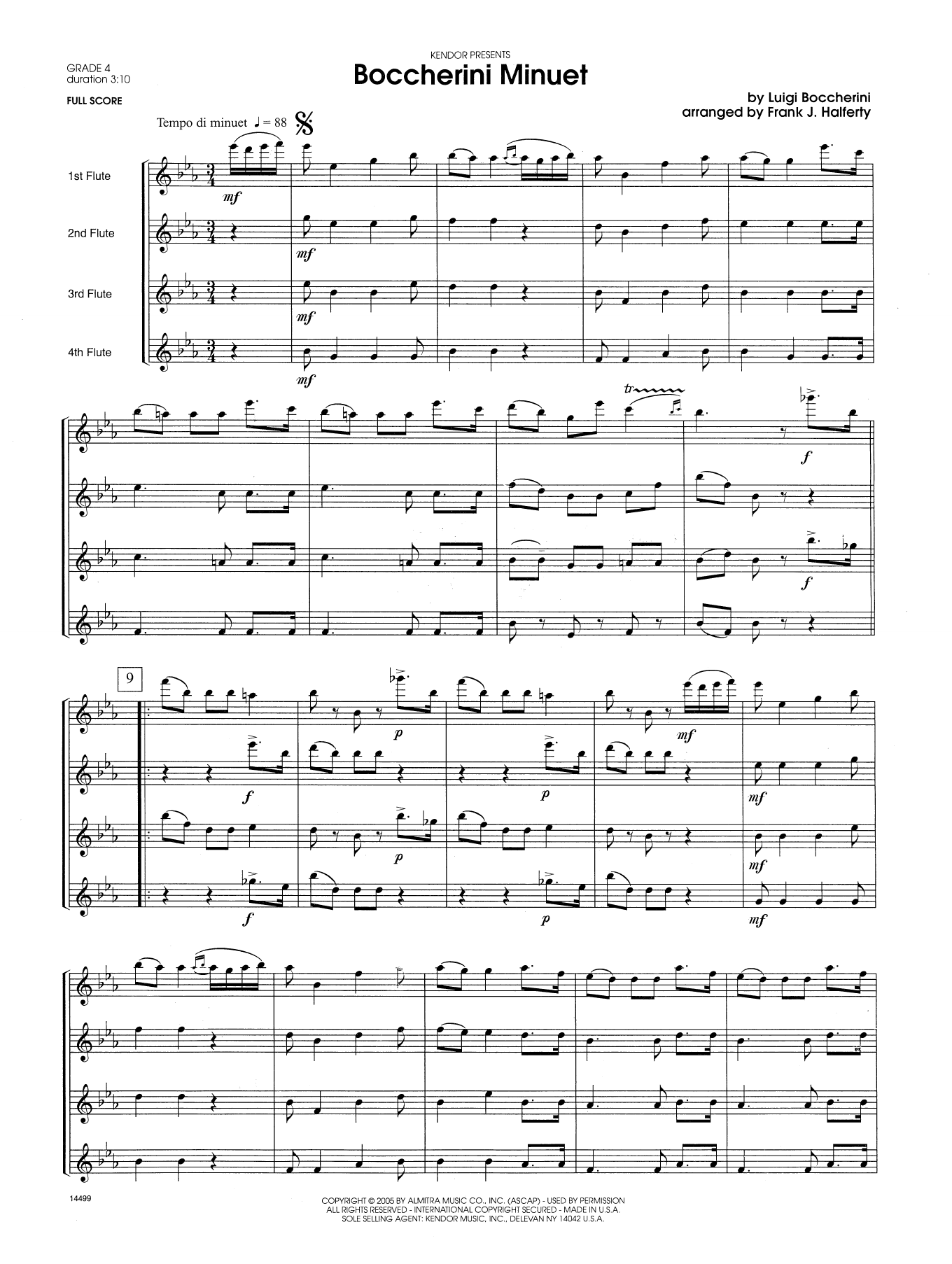 Download Frank J. Halferty Boccherini Minuet - Full Score Sheet Music