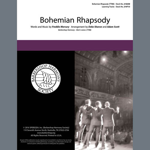 Download Queen Bohemian Rhapsody (arr. Deke Sharon and Adam Scott) Sheet Music and Printable PDF Score for TTBB Choir