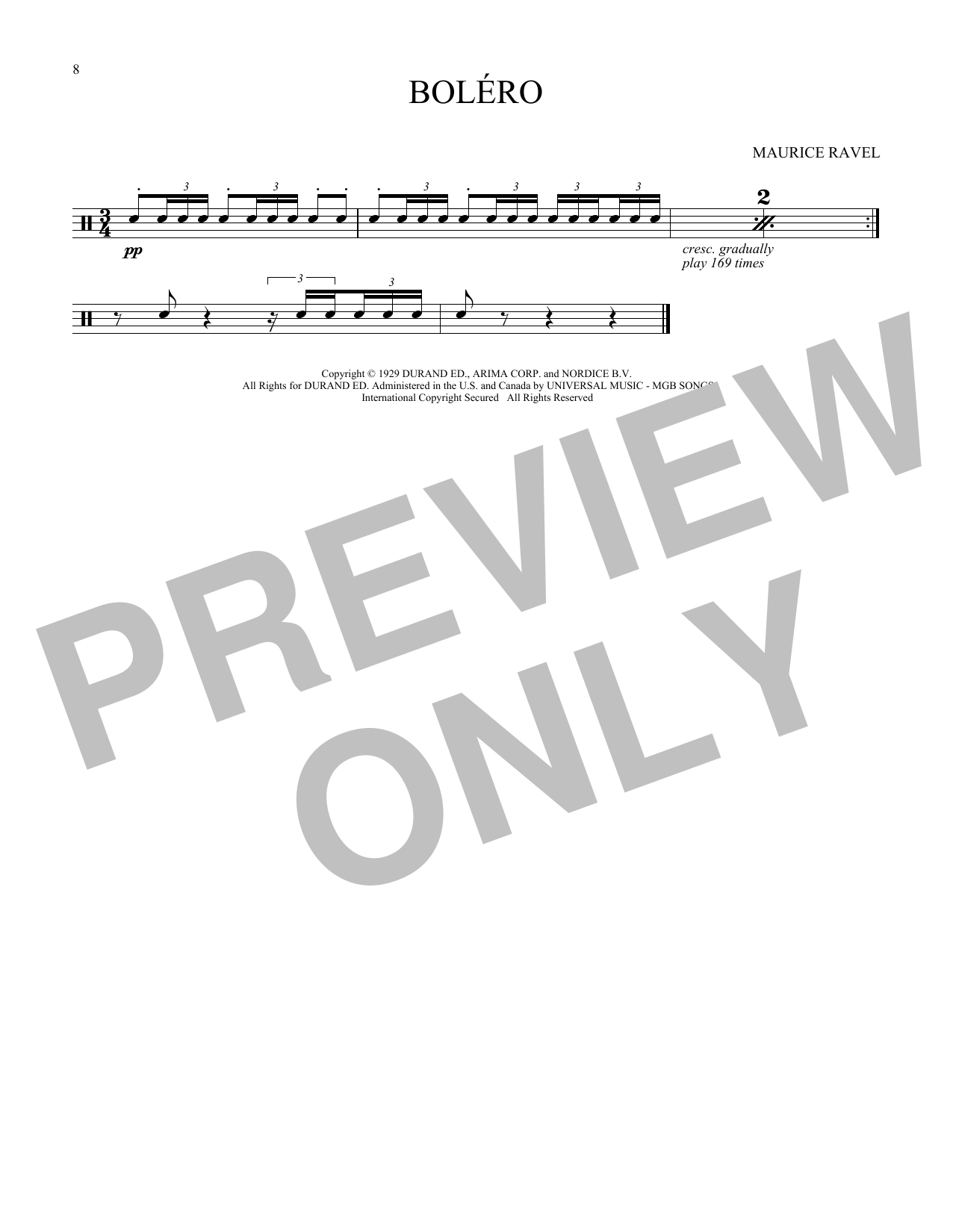 Download Maurice Ravel Bolero Sheet Music
