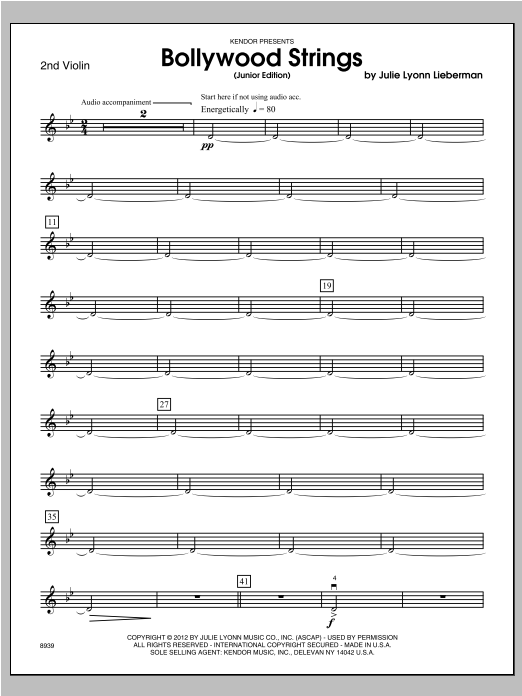 Download Â Lieberman Bollywood Strings (Junior Edition) - Vi Sheet Music