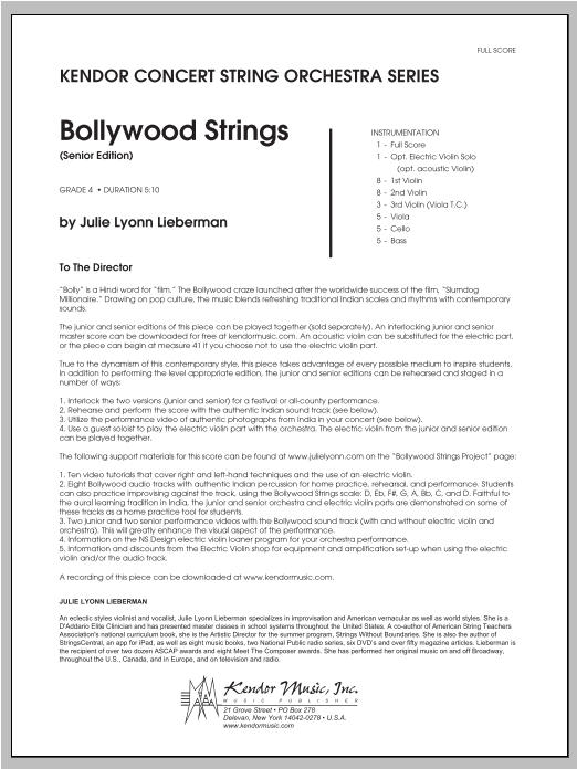 Download Â Lieberman Bollywood Strings (Senior Edition) - Fu Sheet Music