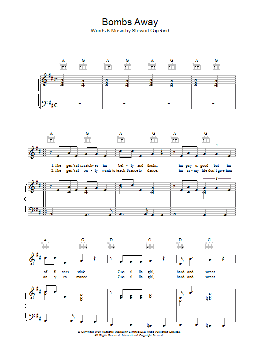 Download The Police Bombs Away Sheet Music