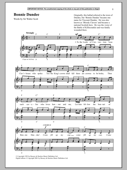 Download Anonymous Bonnie Dundee Sheet Music