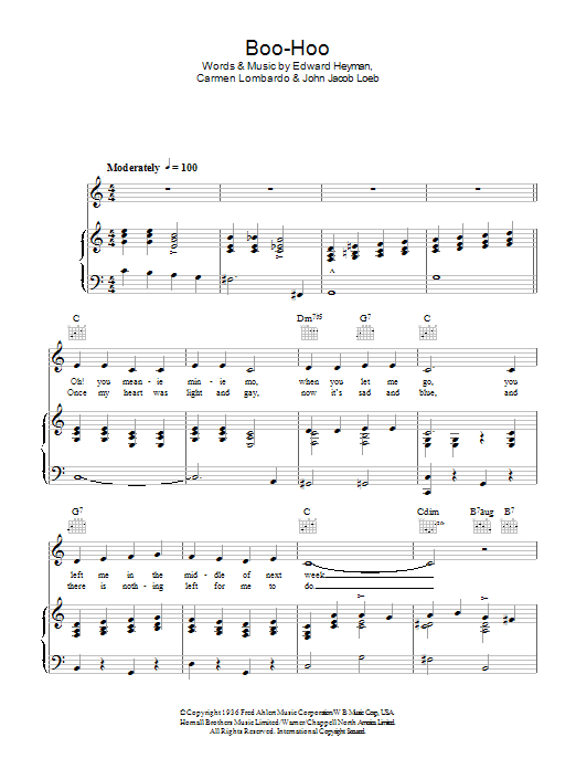 Download Guy Lombardo Boo-Hoo Sheet Music
