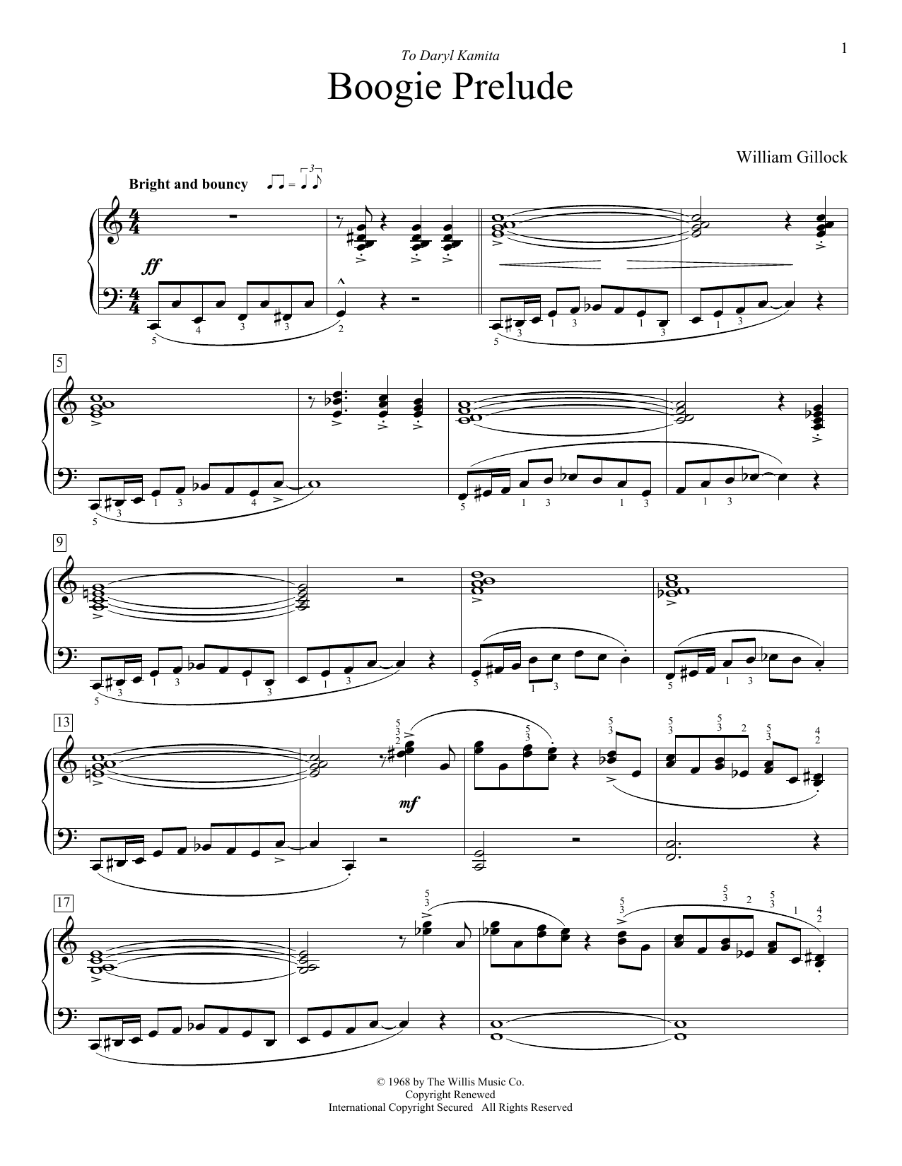 Download William Gillock Boogie Prelude Sheet Music