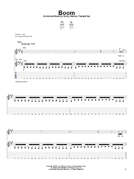 Download P.O.D. (Payable On Death) Boom Sheet Music