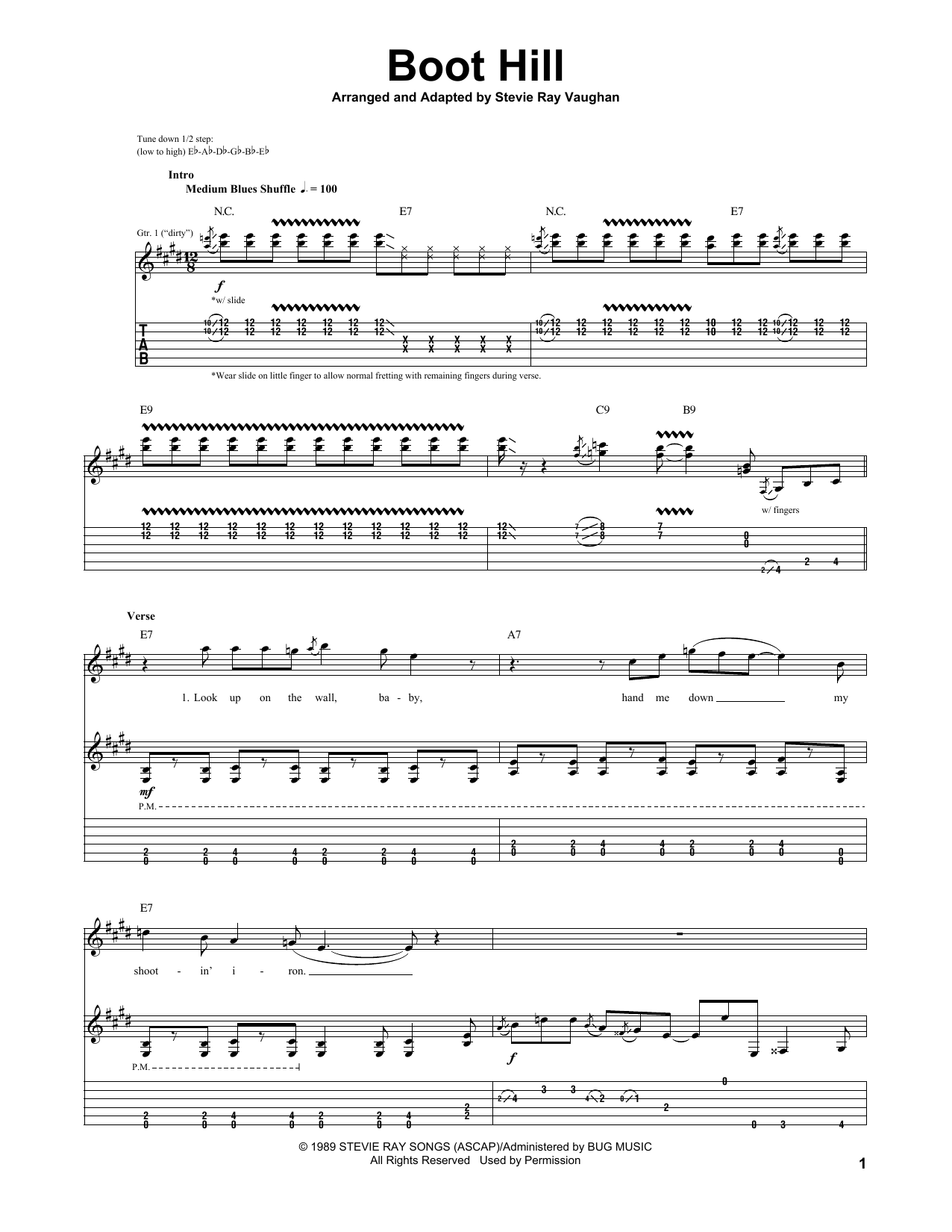 Download Stevie Ray Vaughan Boot Hill Sheet Music