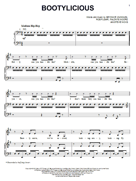 Download Destiny's Child Bootylicious Sheet Music