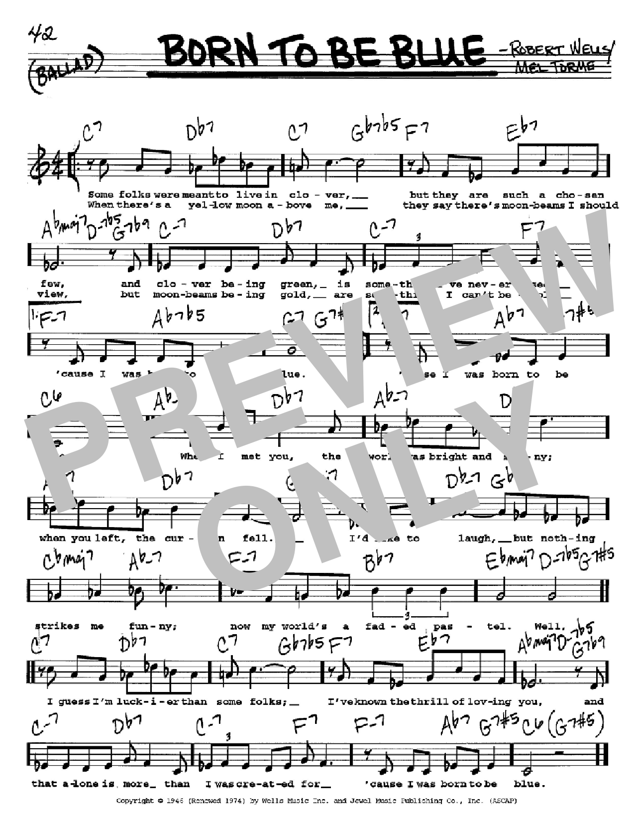 Download Mel Torme Born To Be Blue Sheet Music
