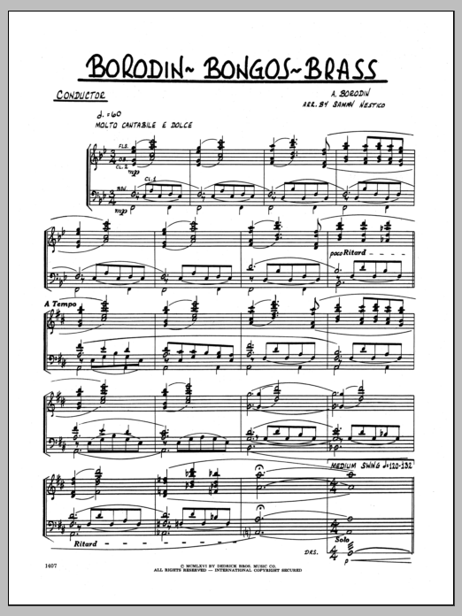 Download Sammy Nestico Borodin-Bongos-Brass - Full Score Sheet Music