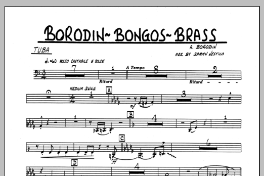 Download Sammy Nestico Borodin-Bongos-Brass - Tuba Sheet Music