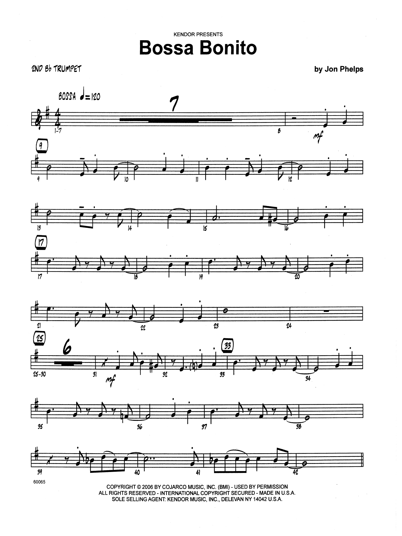 Download Jon Phelps Bossa Bonito - 2nd Bb Trumpet Sheet Music