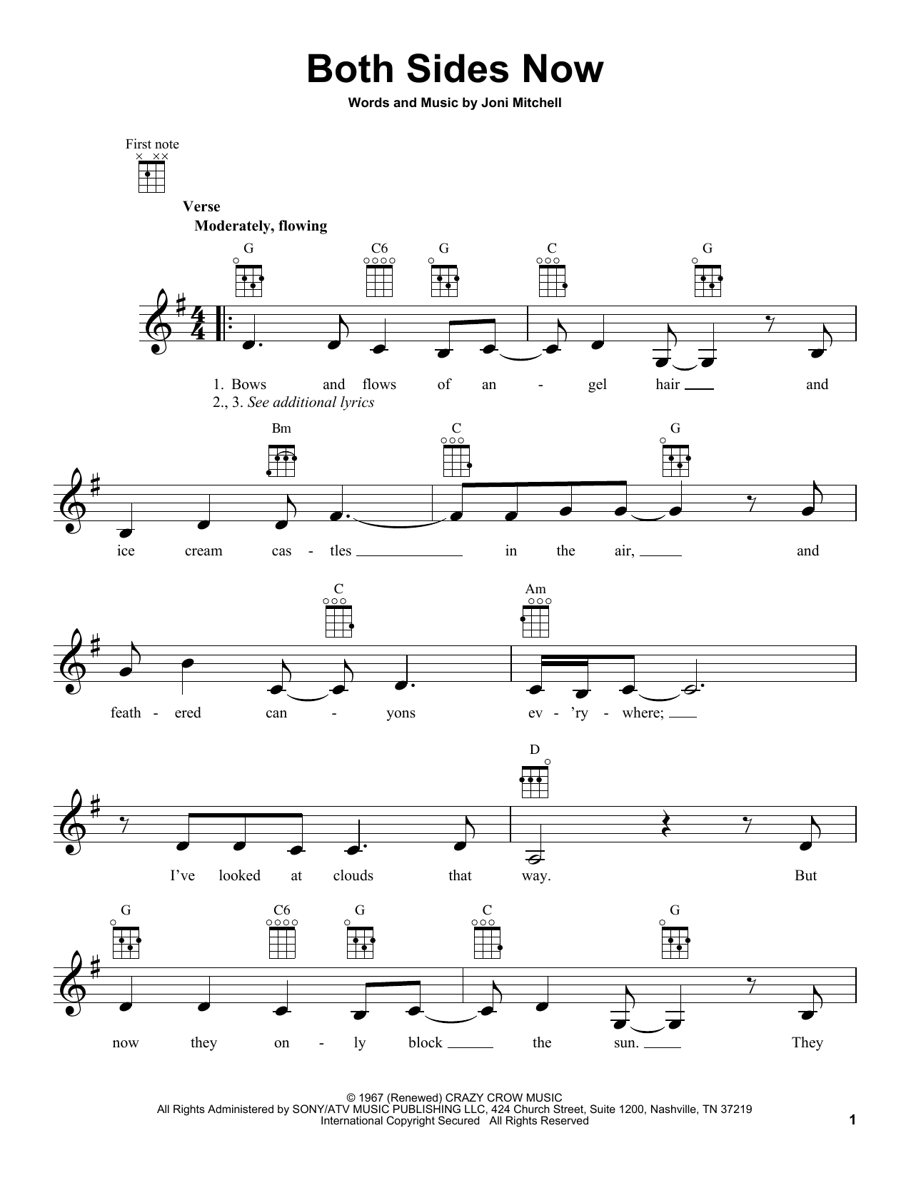 Download Judy Collins Both Sides Now Sheet Music