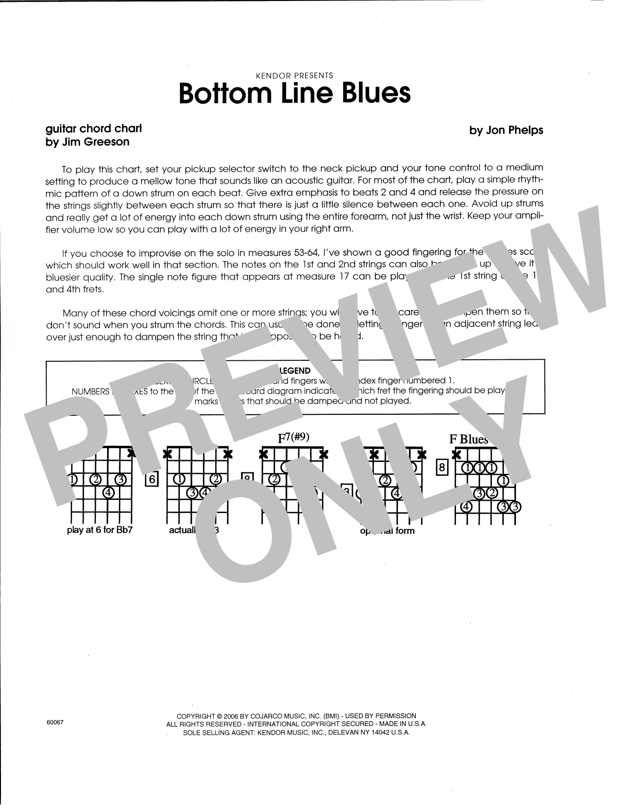 Download Jon Phelps Bottom Line Blues - Guitar Chord Chart Sheet Music