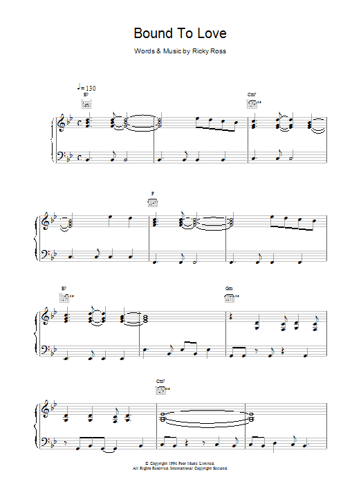 Deacon Blue Bound To Love sheet music notes printable PDF score