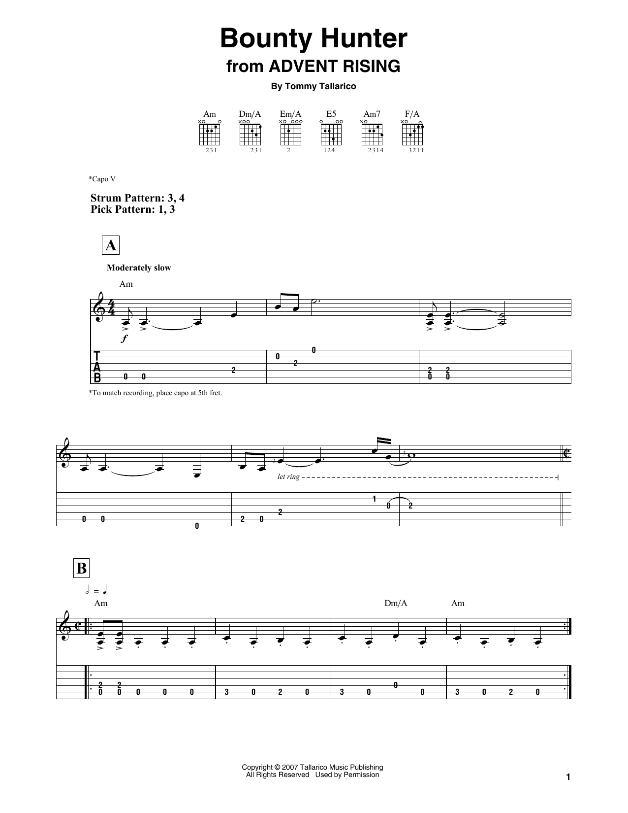 Download Tommy Tallarico Bounty Hunter (from Advent Rising) Sheet Music