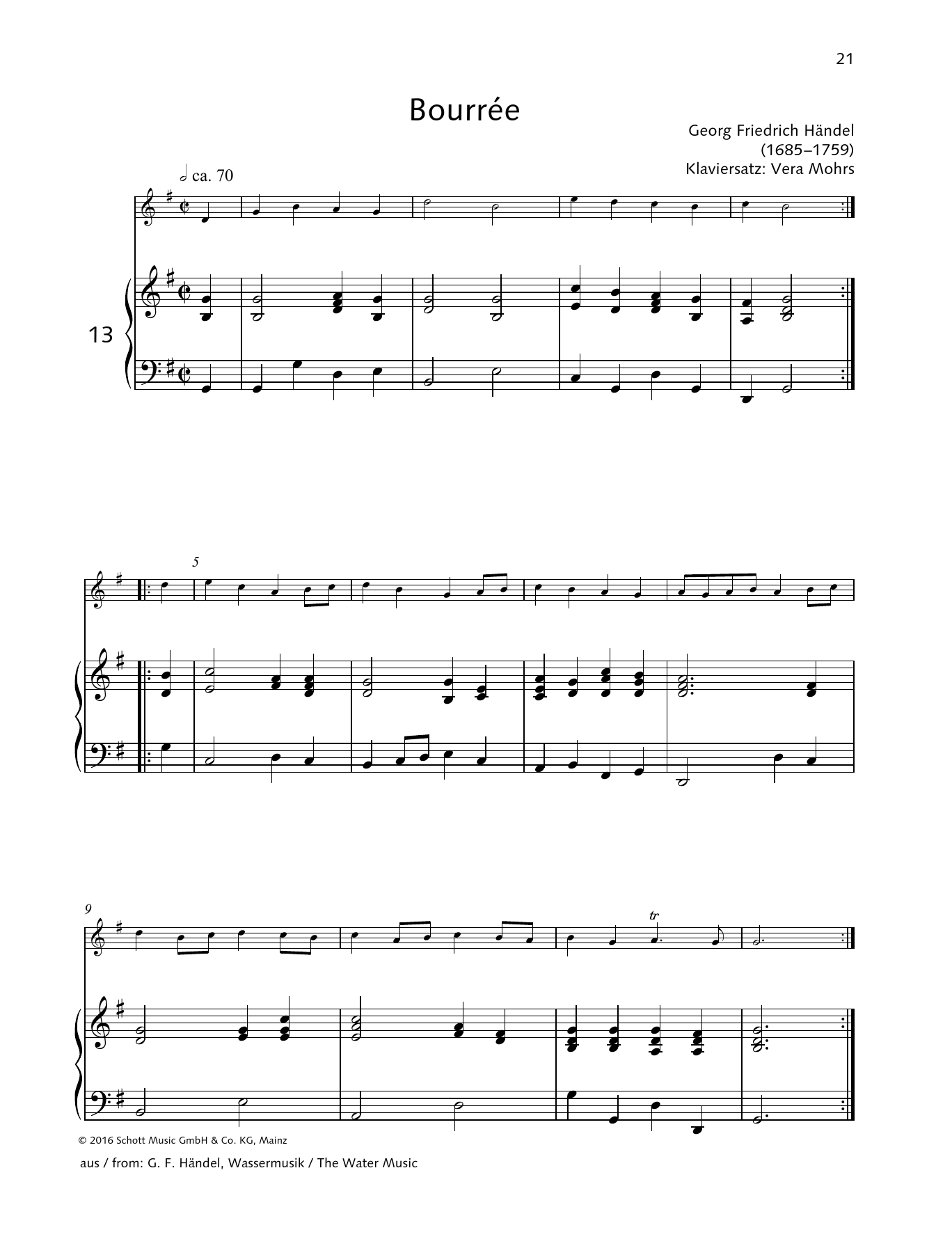 Download George Frideric Handel Bourée Sheet Music