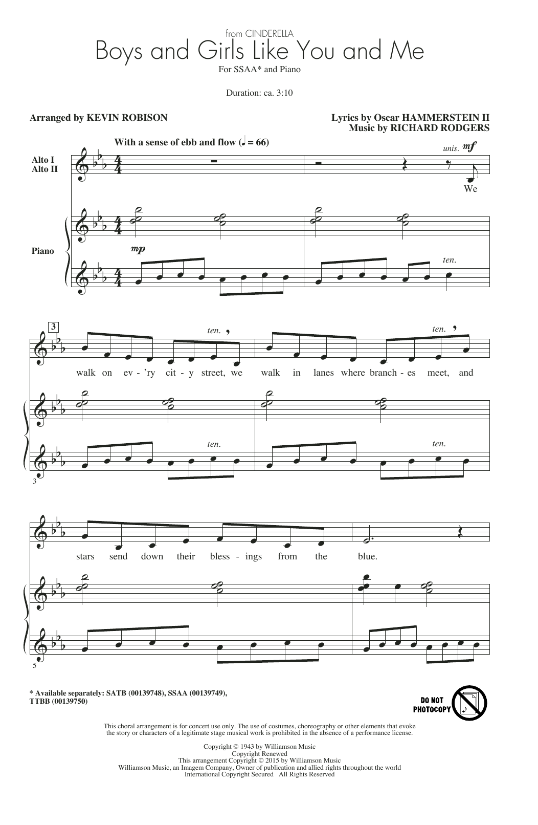 Download Rodgers & Hammerstein Boys And Girls Like You And Me (arr. Ke Sheet Music