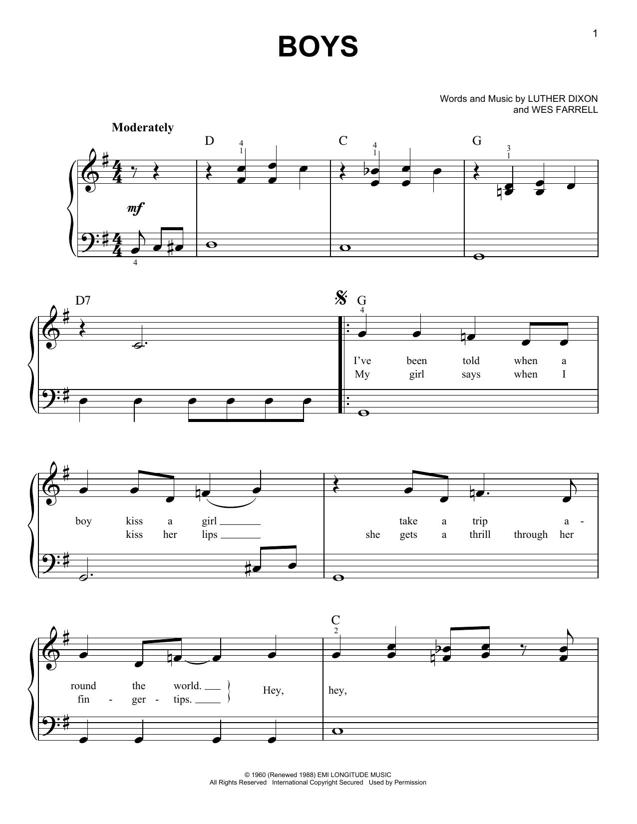Download The Beatles Boys Sheet Music