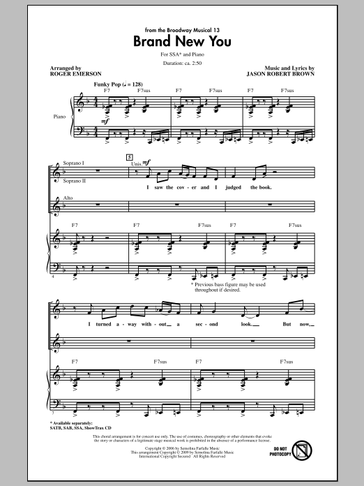 Download Roger Emerson Brand New You (from 13) Sheet Music