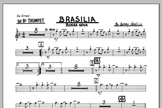 Download Sammy Nestico Brasilia - 1st Bb Trumpet Sheet Music