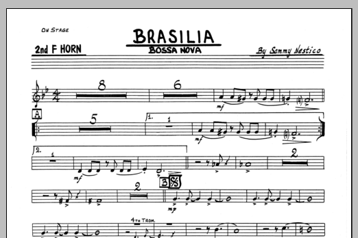 Download Sammy Nestico Brasilia - 2nd F Horn Sheet Music