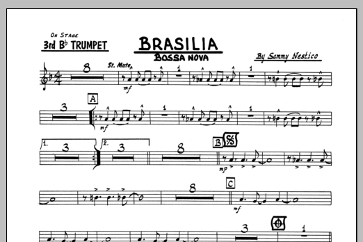 Download Sammy Nestico Brasilia - 3rd Bb Trumpet Sheet Music