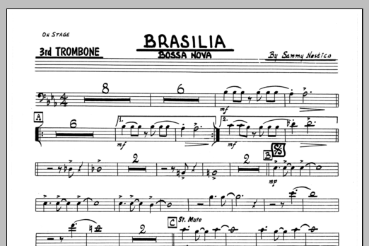 Download Sammy Nestico Brasilia - 3rd Trombone Sheet Music