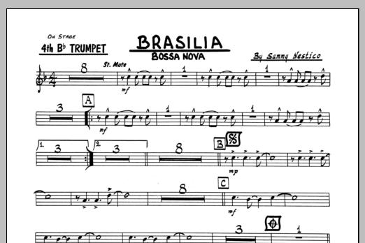 Download Sammy Nestico Brasilia - 4th Bb Trumpet Sheet Music