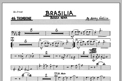 Download Sammy Nestico Brasilia - 4th Trombone Sheet Music