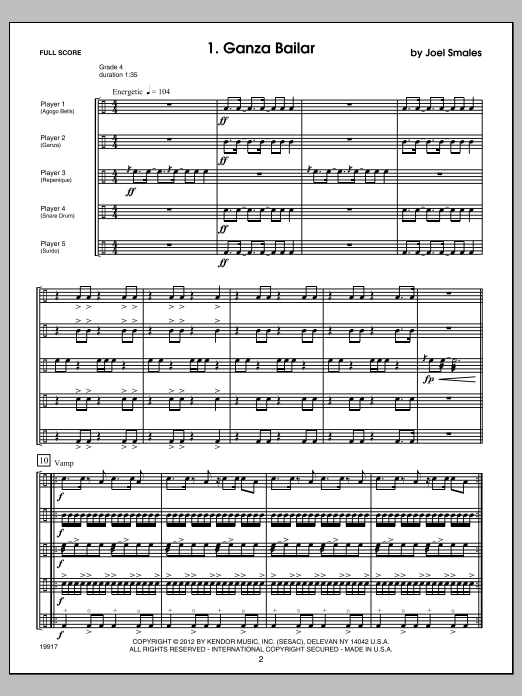 Download Smales Brazilian Beat - Full Score Sheet Music