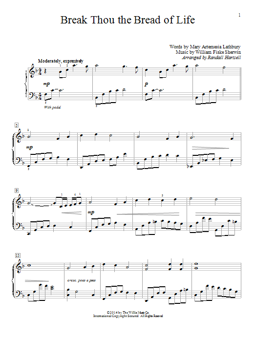 Download Randall Hartsell Break Thou The Bread Of Life Sheet Music