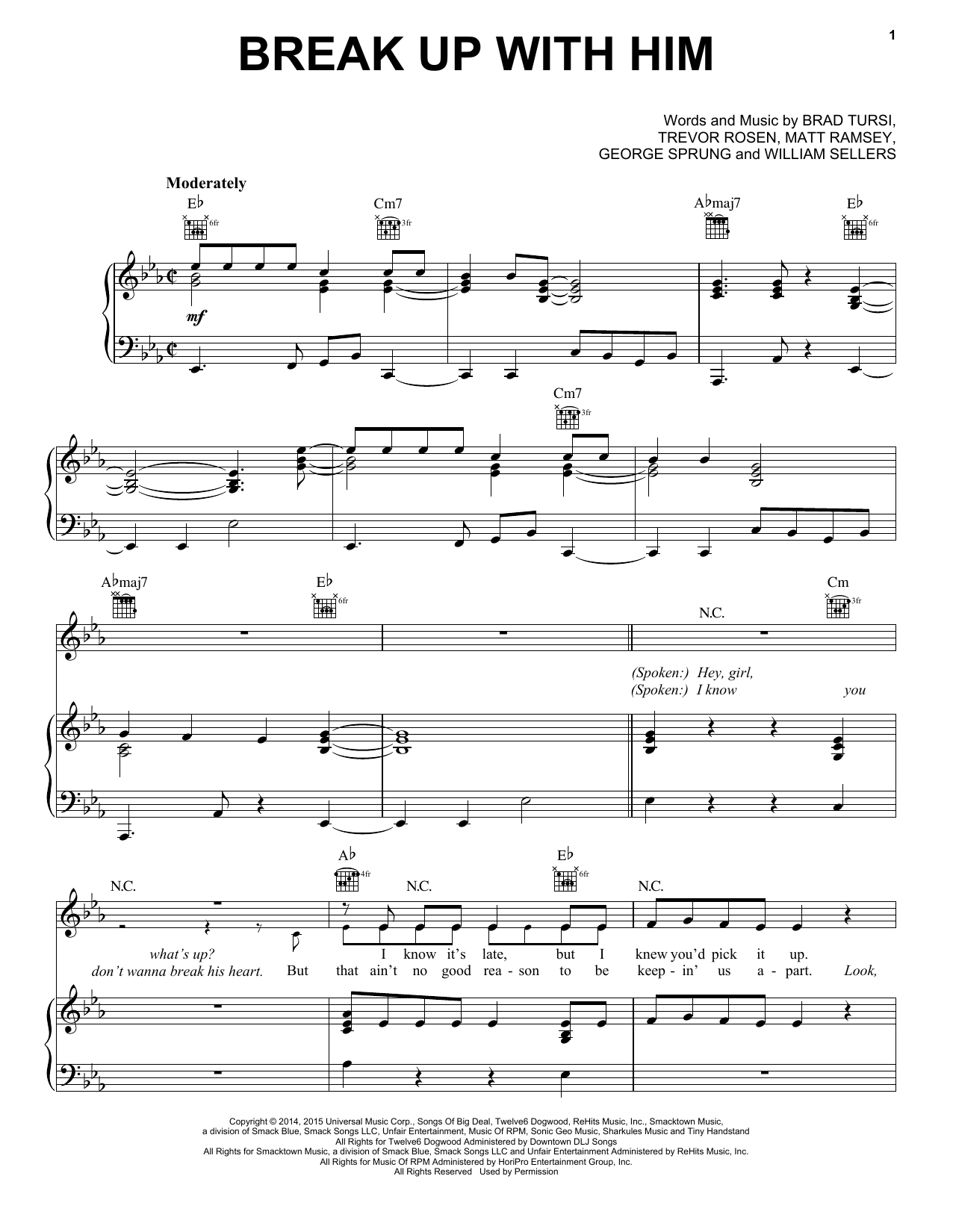 Download Old Dominion Break Up With Him Sheet Music