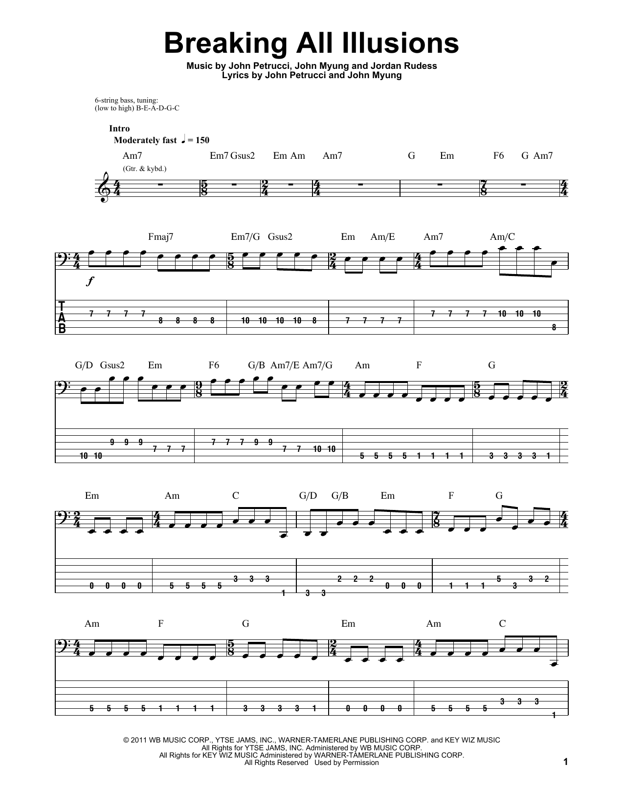 Download Dream Theater Breaking All Illusions Sheet Music